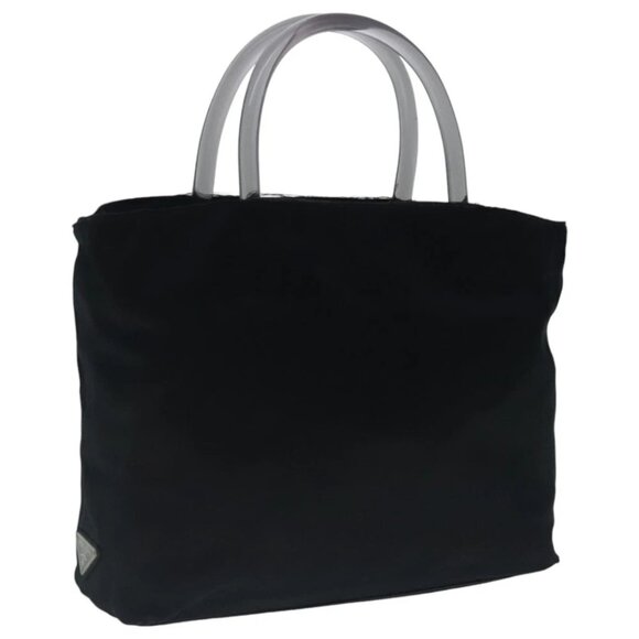 PRADA Hand Bag Satin Black Silver Auth 96617 - Picture 13 of 16